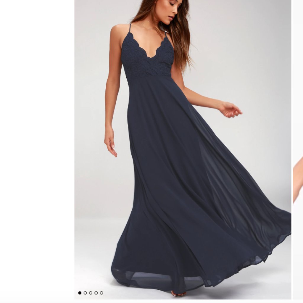 Lulus Navy Lace Bodice Maxi Dress